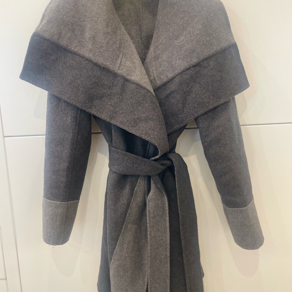 Diane Von Furstenberg Charcoal Wool Coat - Picture 2 of 8